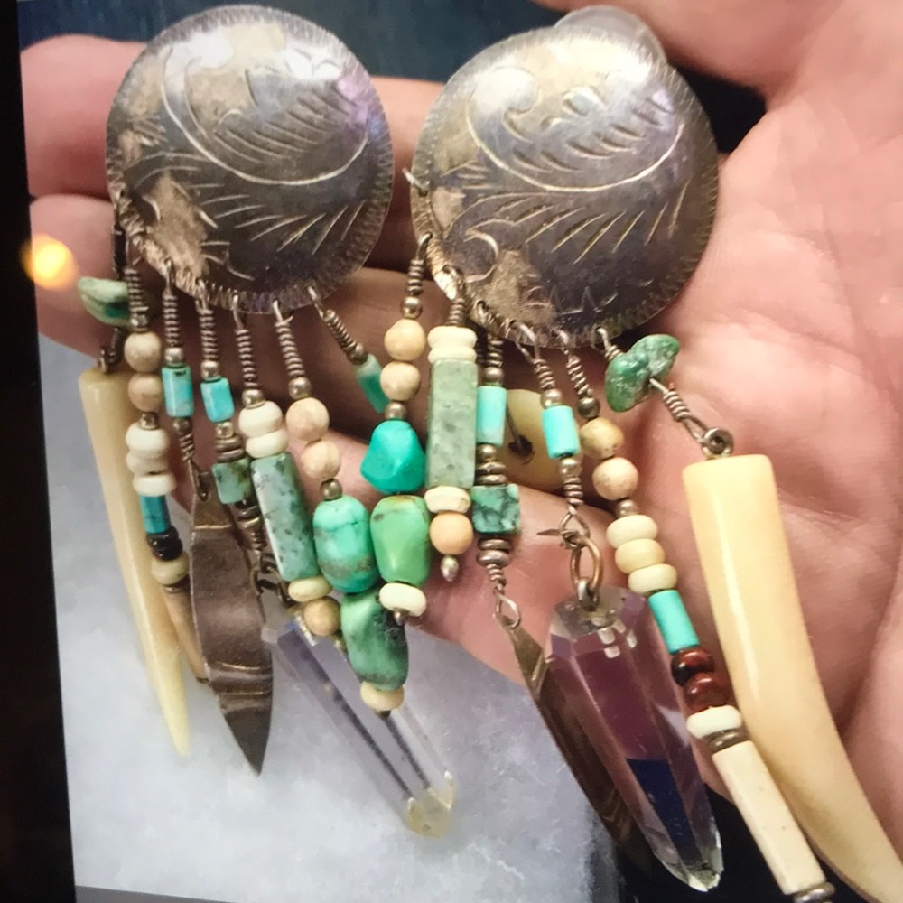 Vintage Tabra sterling silver crystal earrings